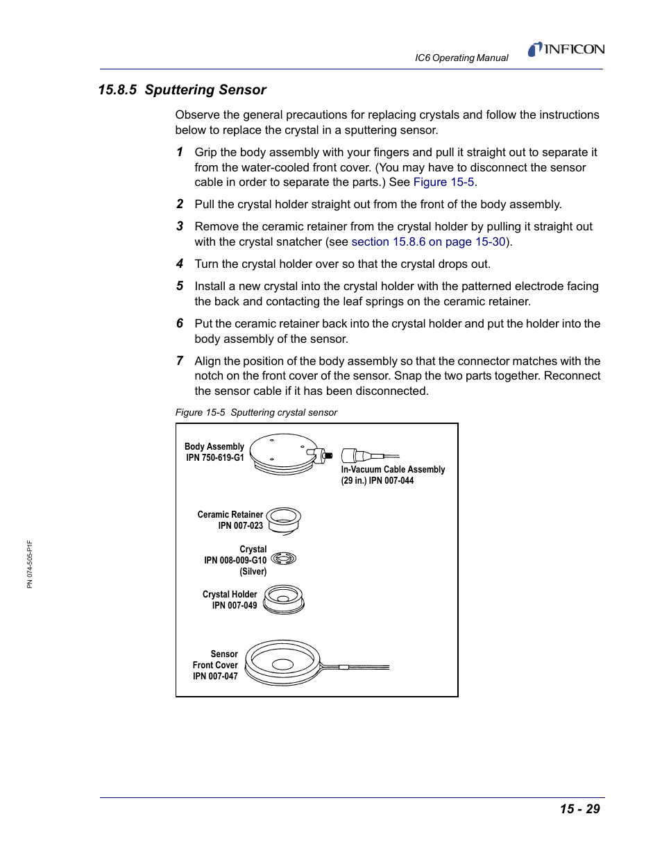 5 sputtering sensor | INFICON IC6 Thin Film Deposition Controller User Manual | Page 299 / 332