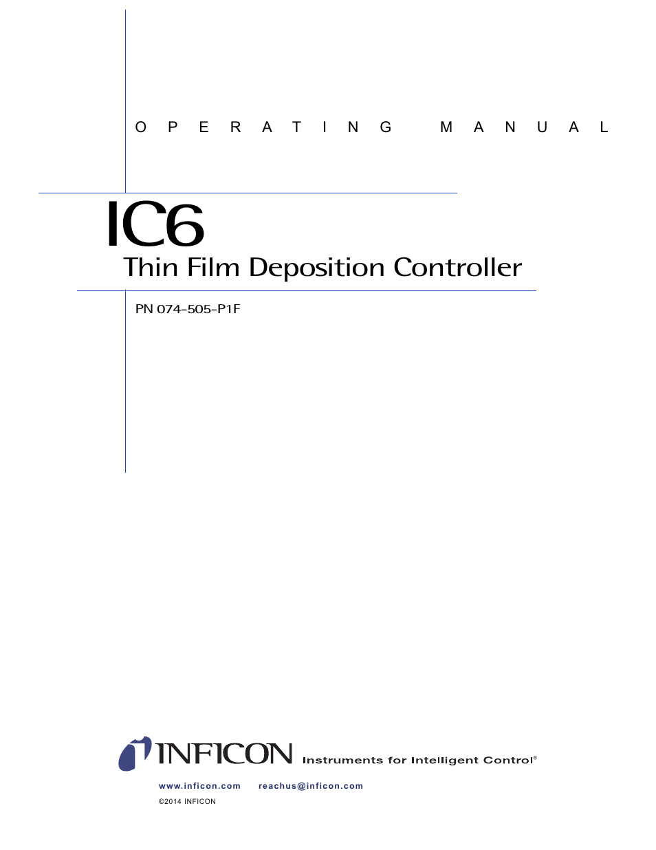 Thin film deposition controller | INFICON IC6 Thin Film Deposition Controller User Manual | Page 3 / 332