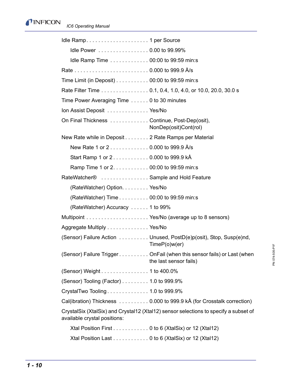 INFICON IC6 Thin Film Deposition Controller User Manual | Page 30 / 332