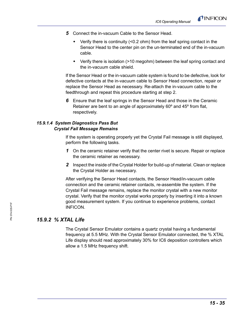 2 % xtal life | INFICON IC6 Thin Film Deposition Controller User Manual | Page 305 / 332