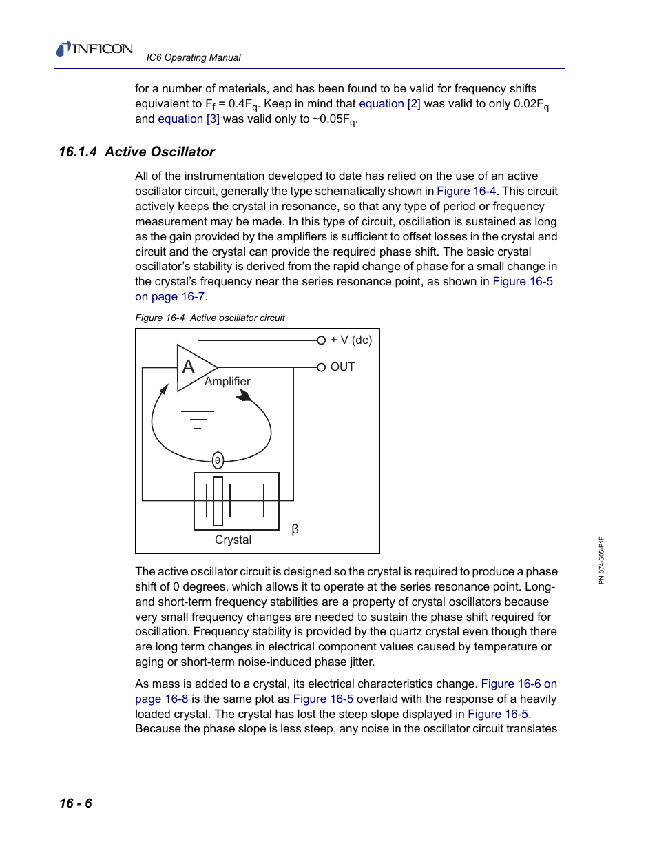 4 active oscillator | INFICON IC6 Thin Film Deposition Controller User Manual | Page 314 / 332