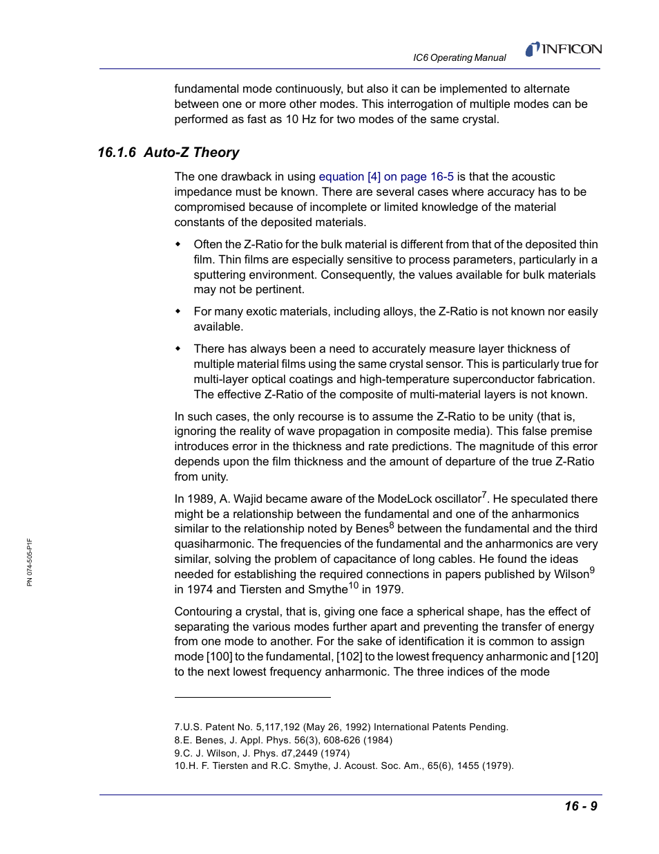 6 auto-z theory | INFICON IC6 Thin Film Deposition Controller User Manual | Page 317 / 332