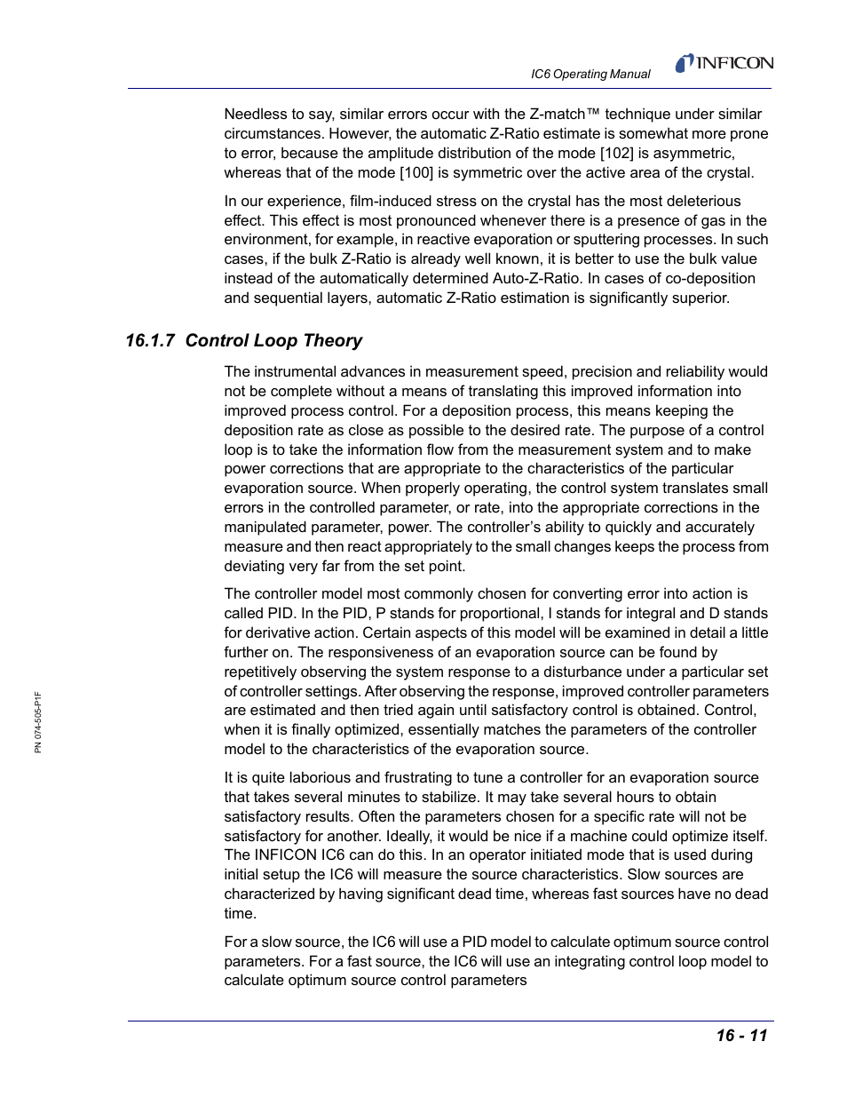 7 control loop theory | INFICON IC6 Thin Film Deposition Controller User Manual | Page 319 / 332