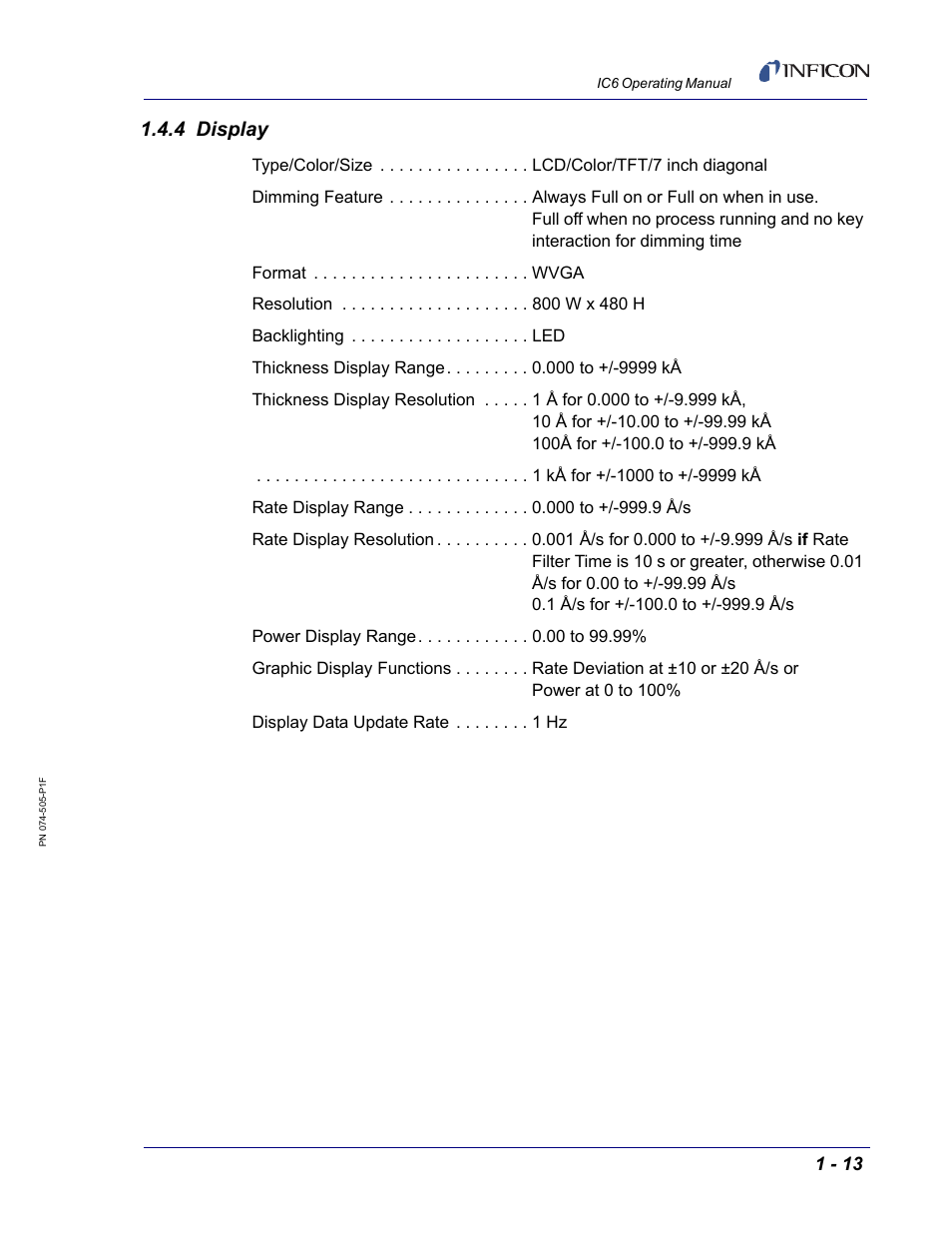 4 display | INFICON IC6 Thin Film Deposition Controller User Manual | Page 33 / 332