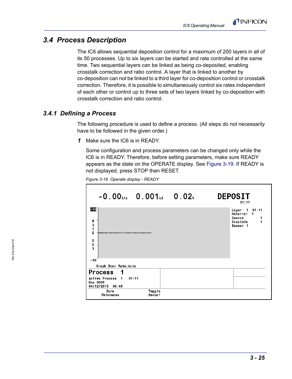 4 process description, 1 defining a process | INFICON IC6 Thin Film Deposition Controller User Manual | Page 79 / 332