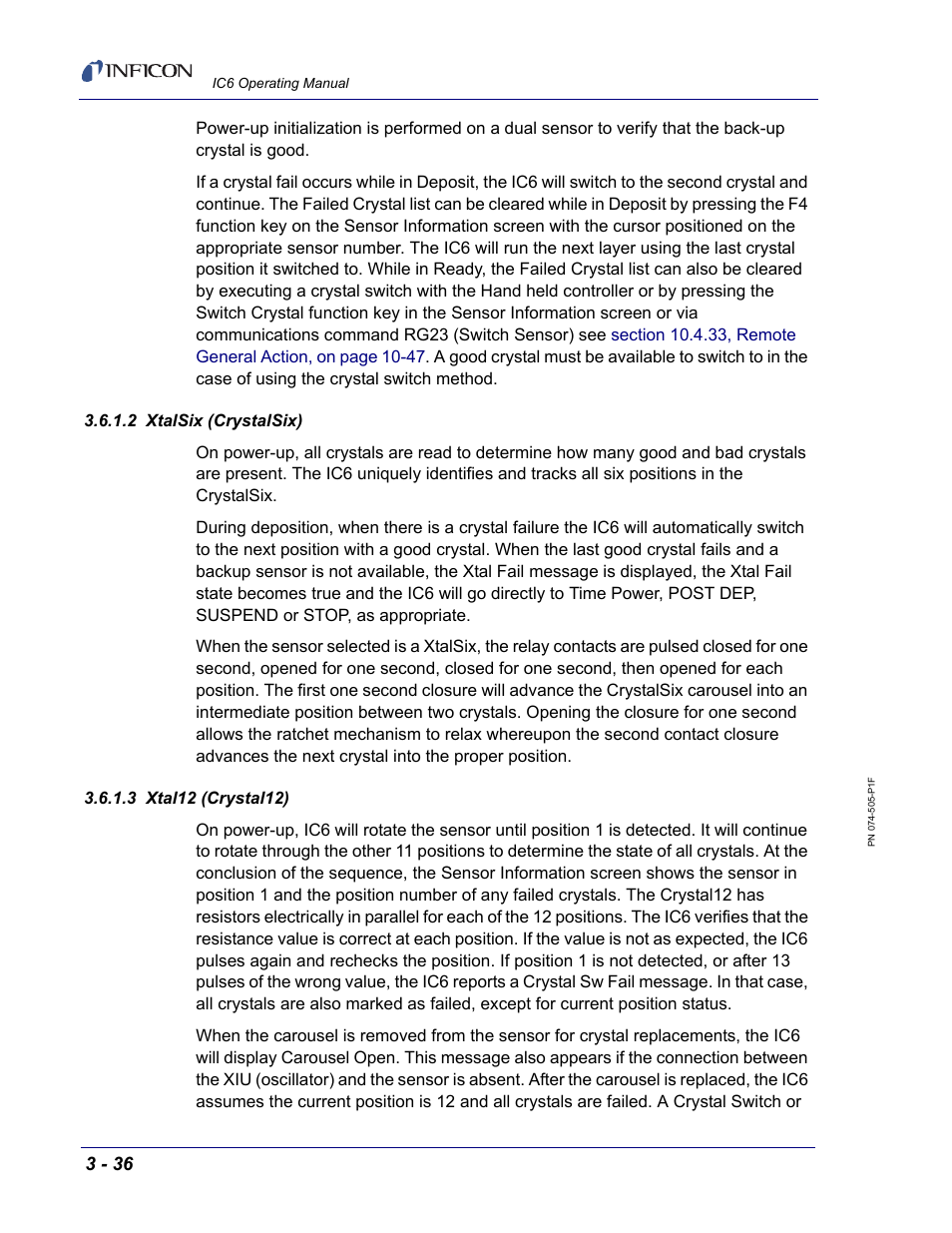 2 xtalsix (crystalsix), 3 xtal12 (crystal12) | INFICON IC6 Thin Film Deposition Controller User Manual | Page 90 / 332
