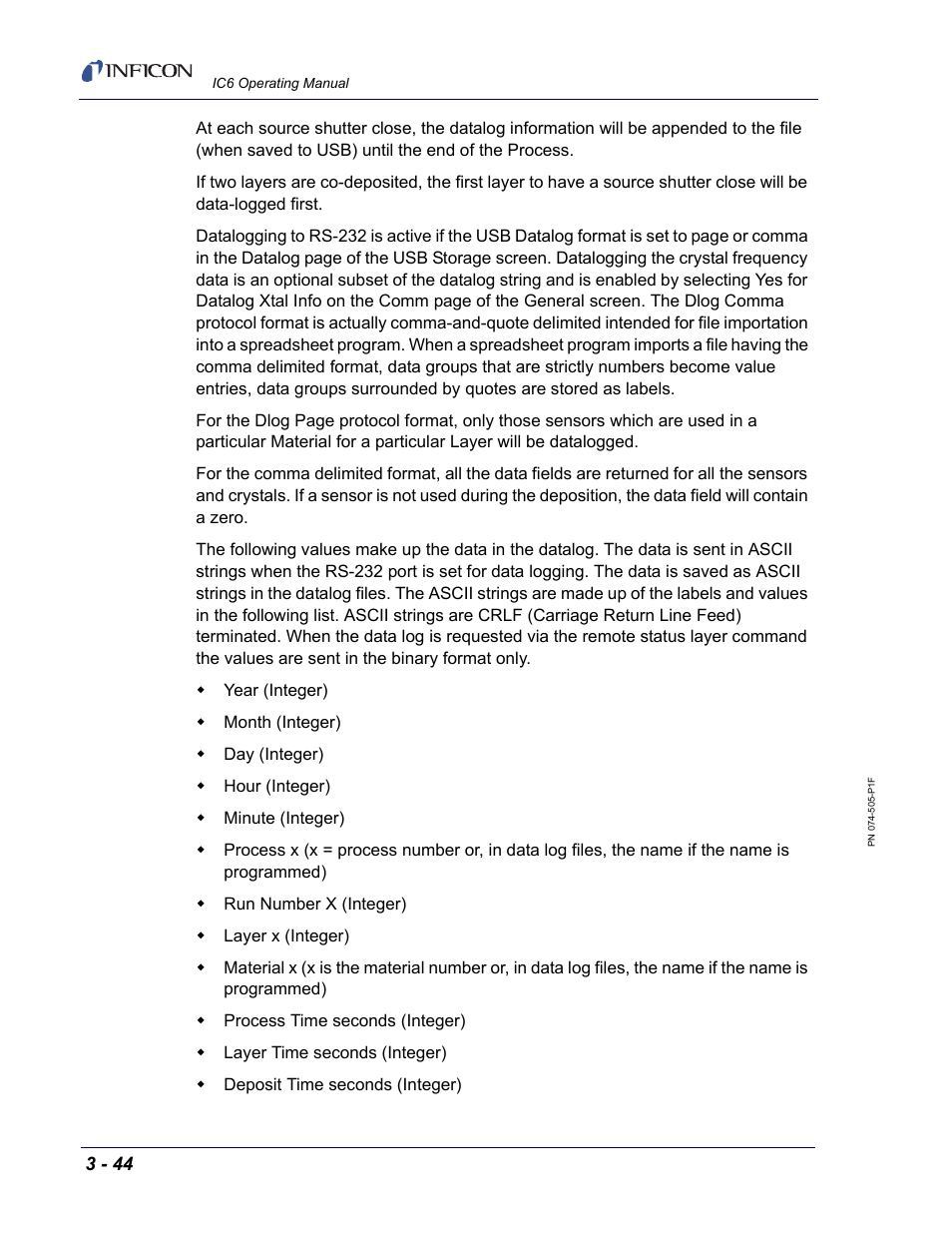 INFICON IC6 Thin Film Deposition Controller User Manual | Page 98 / 332