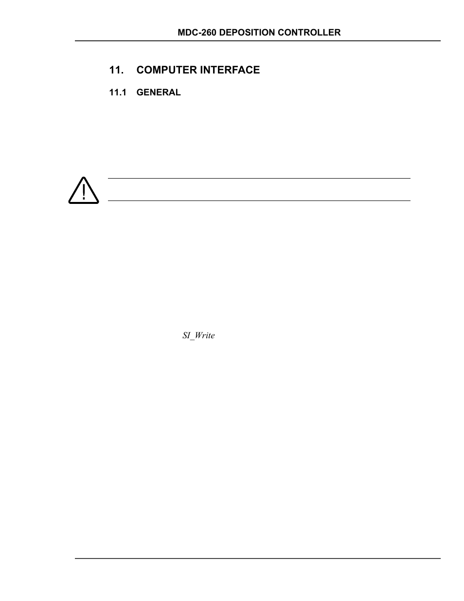 Computer interface, General, Computer interface -1 | General -1 | INFICON MDC-260 Thin Film Deposition Controller User Manual | Page 139 / 208
