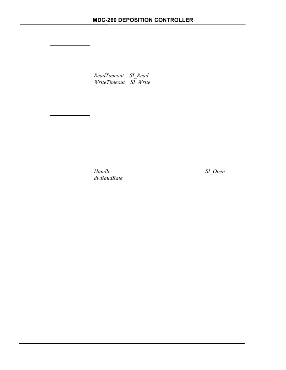 Si_gettimeouts, Si_setbaudrate, Si_gettimeouts -6 | Si_setbaudrate -6 | INFICON MDC-260 Thin Film Deposition Controller User Manual | Page 144 / 208