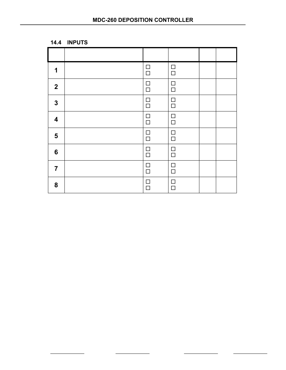 Inputs, Inputs -6, 4 to reco | INFICON MDC-260 Thin Film Deposition Controller User Manual | Page 198 / 208