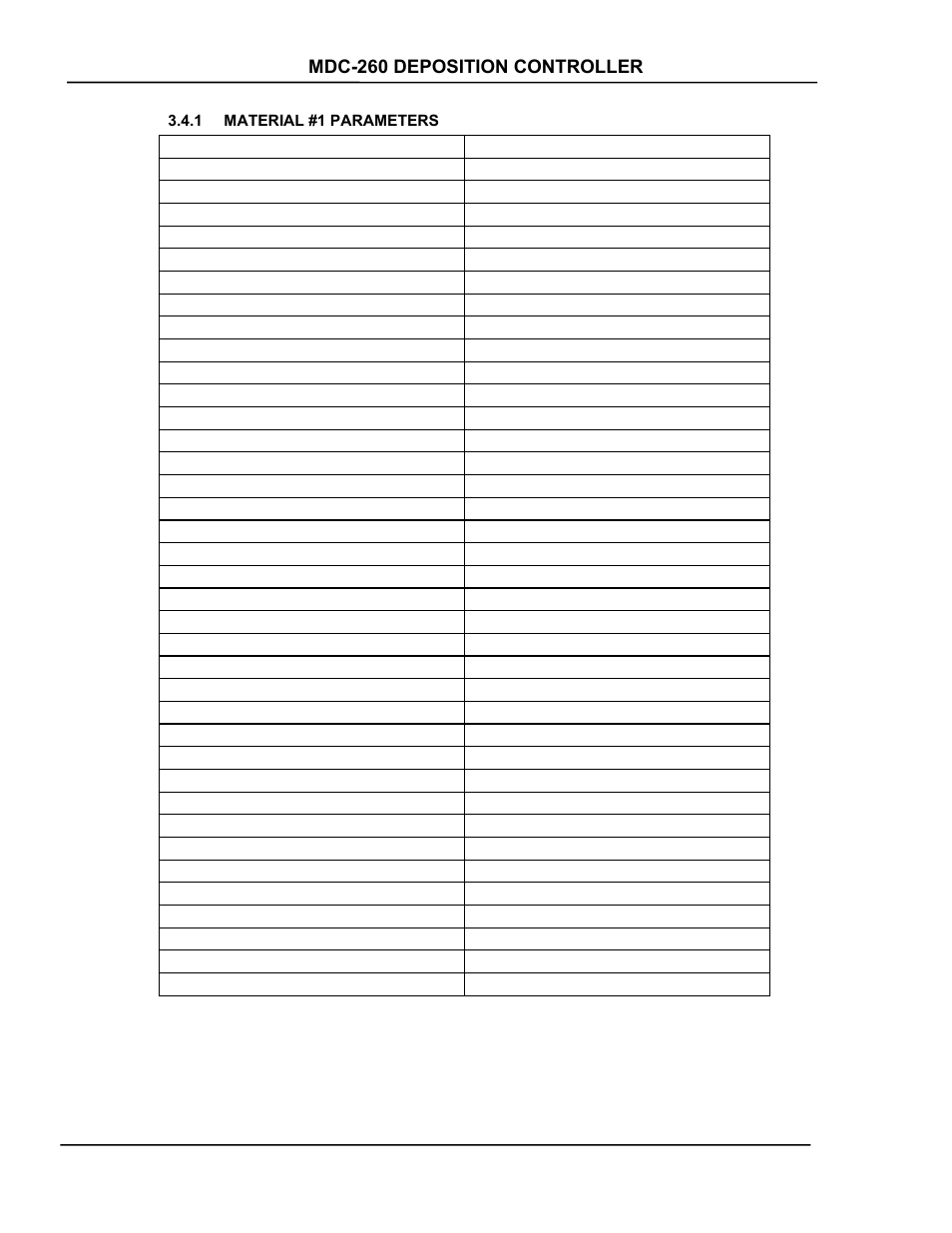 Material #1 parameters, Material #1 parameters -2 | INFICON MDC-260 Thin Film Deposition Controller User Manual | Page 32 / 208