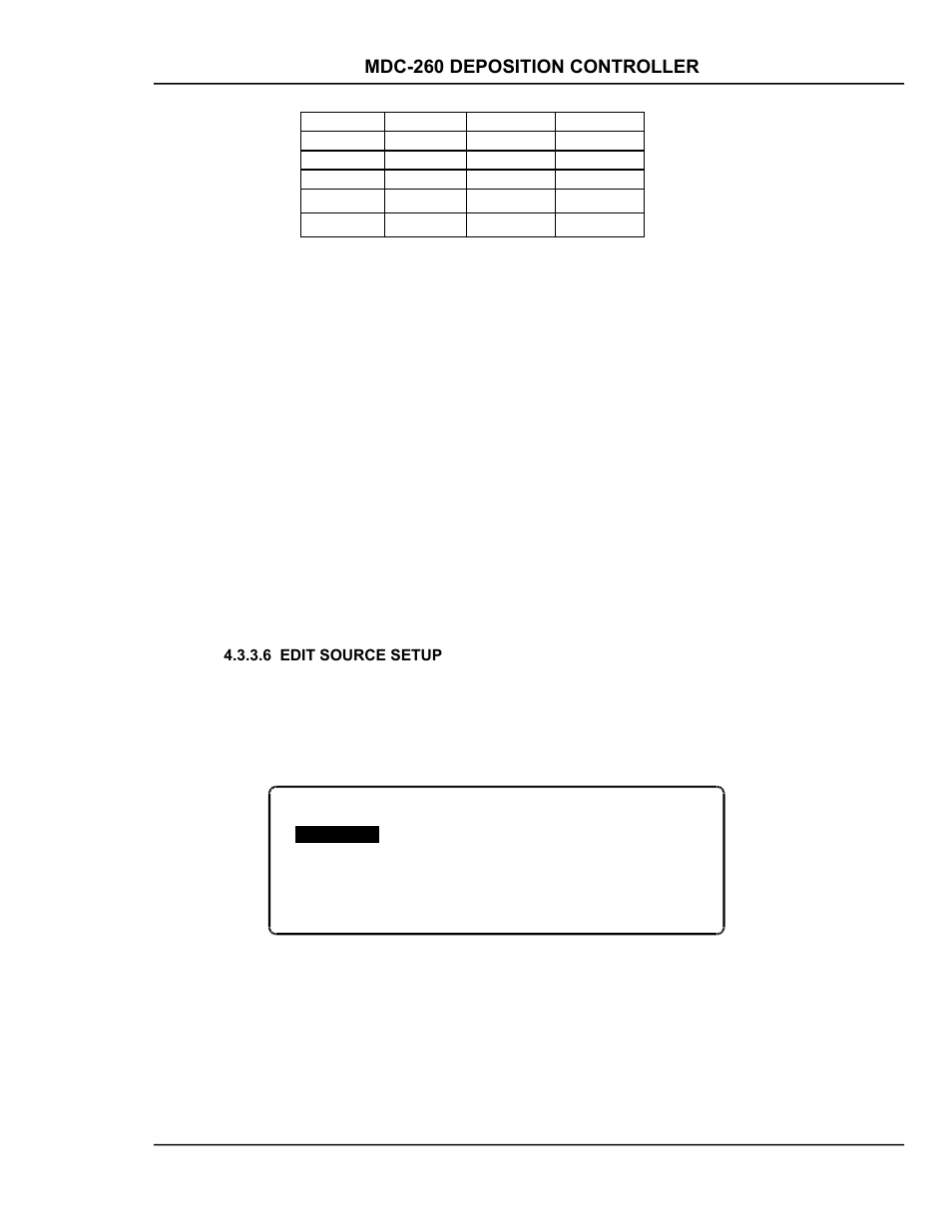 Edit source setup, Edit source setup -37, Figure 4-18 source setup screen -37 | INFICON MDC-260 Thin Film Deposition Controller User Manual | Page 73 / 208