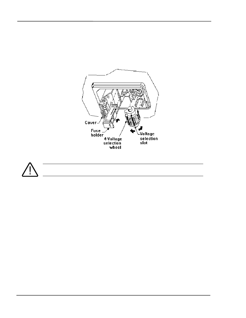 Line voltage selection and fuse replacement, Ground lug, See section 8.3.2 for instruction on | Tion 8.3.2 for instruc, Line voltage selection and fuse replacement -2, Ground lug -2, Figure 8-1 power entry module -2 | INFICON MDC-360C Thin Film Deposition Controller User Manual | Page 112 / 196