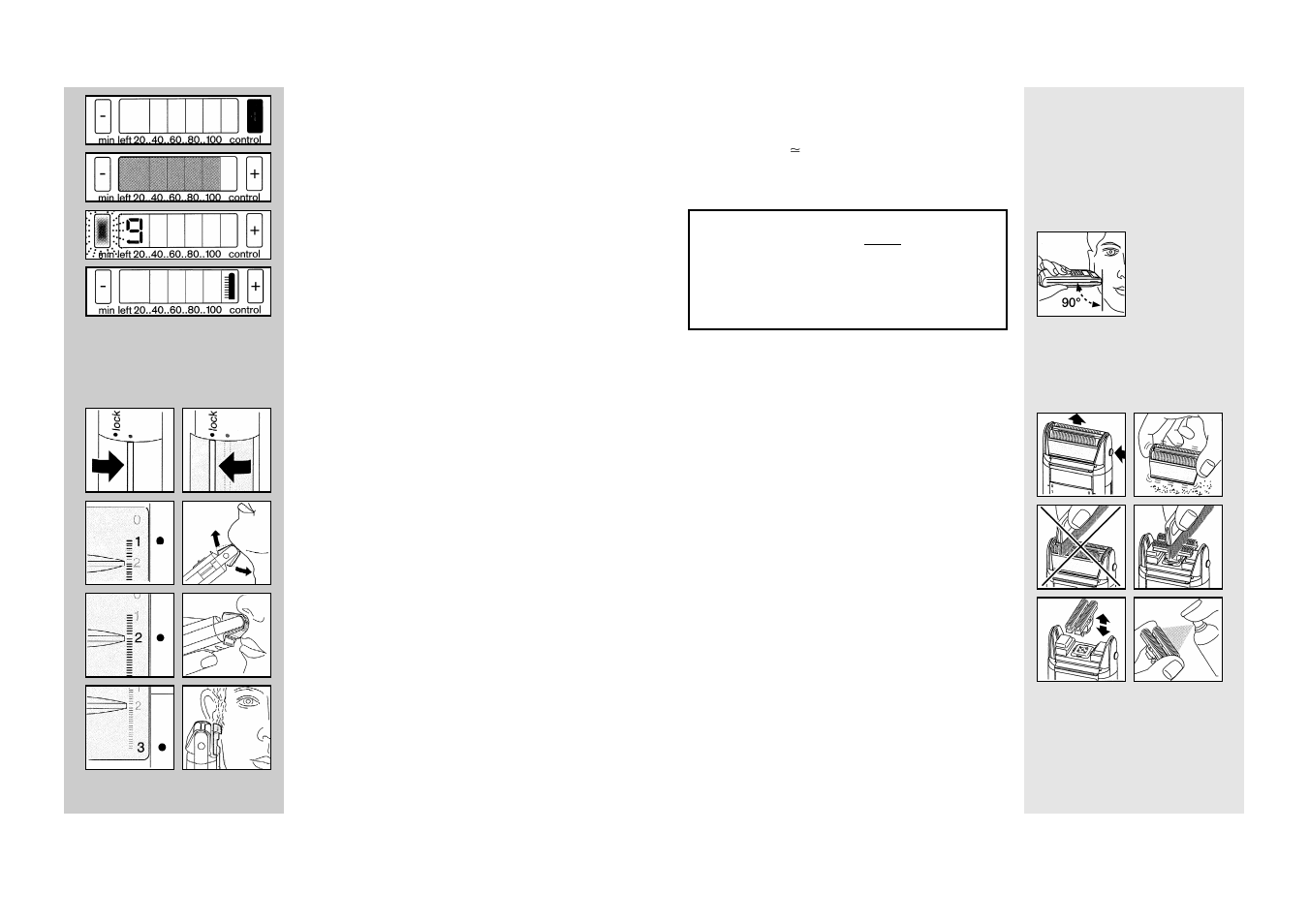 4 shaving, 1 switch lock, 2 switch positions | 3 shaving with the cord, 5 keeping your shaver in top shape, 1 cleaning, 2 changing the shaving parts | Braun 6550 User Manual | Page 3 / 4