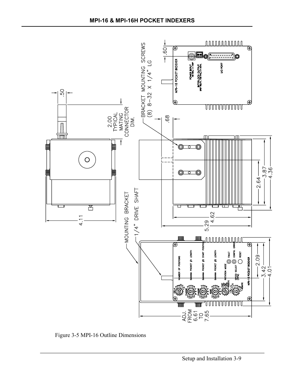 Igure, Mpi-16, Utline | Imensions | INFICON MPI-16 Crucible Indexer User Manual | Page 27 / 49