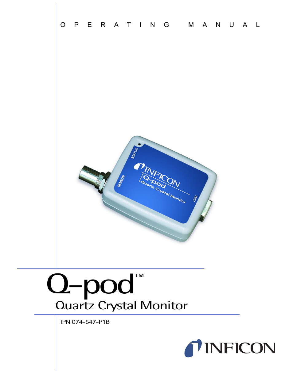 INFICON Q-pod Thin Film Deposition Monitor User Manual | 72 pages