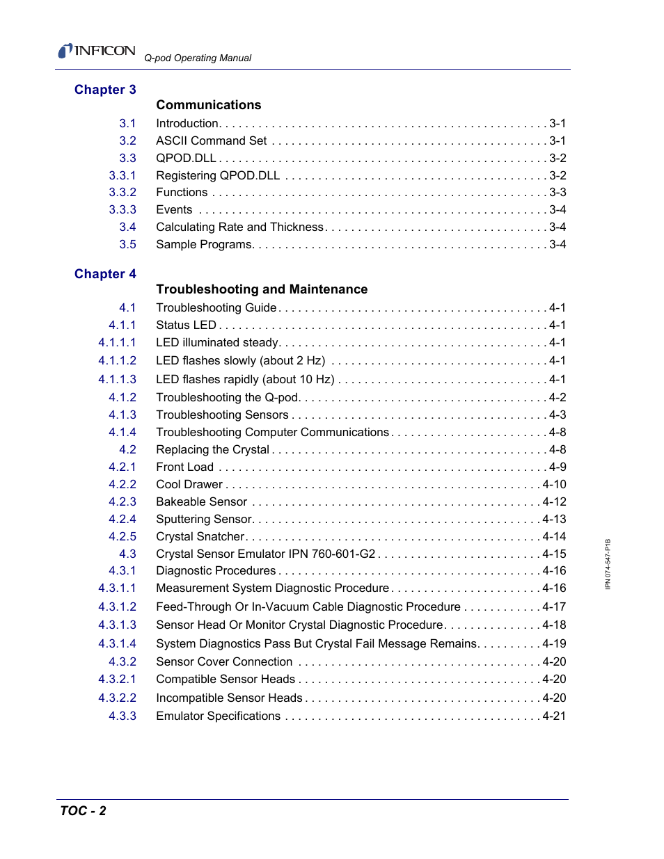INFICON Q-pod Thin Film Deposition Monitor User Manual | Page 10 / 72