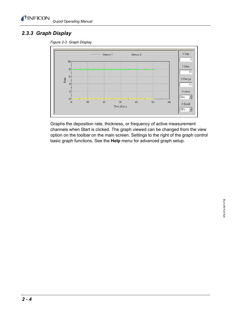 3 graph display | INFICON Q-pod Thin Film Deposition Monitor User Manual | Page 22 / 72