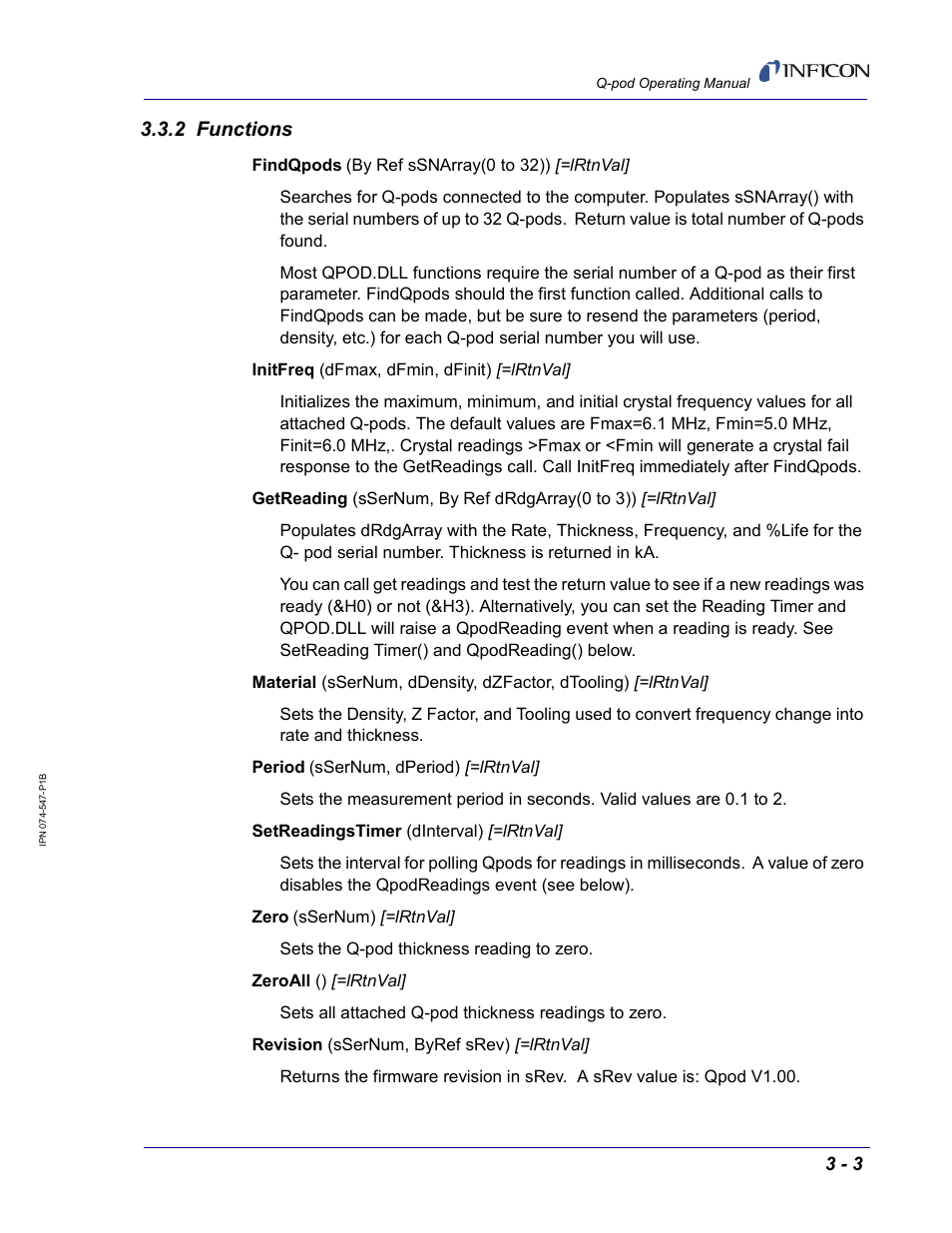 2 functions | INFICON Q-pod Thin Film Deposition Monitor User Manual | Page 25 / 72