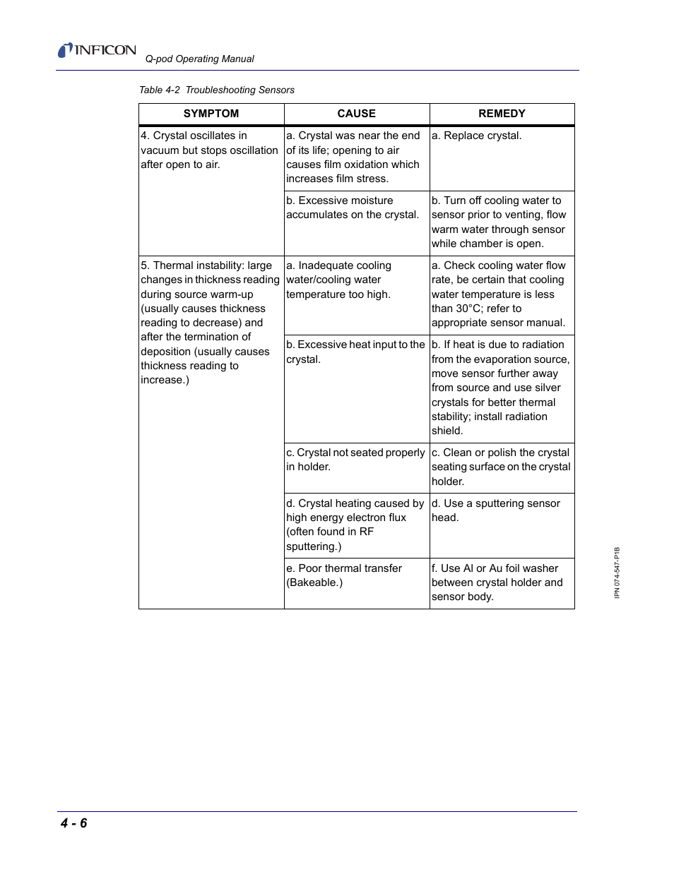 INFICON Q-pod Thin Film Deposition Monitor User Manual | Page 34 / 72