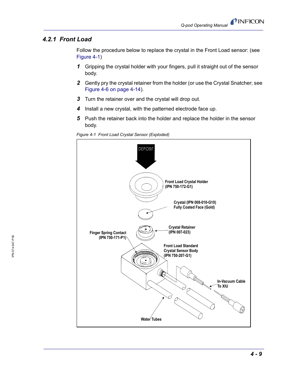 1 front load | INFICON Q-pod Thin Film Deposition Monitor User Manual | Page 37 / 72
