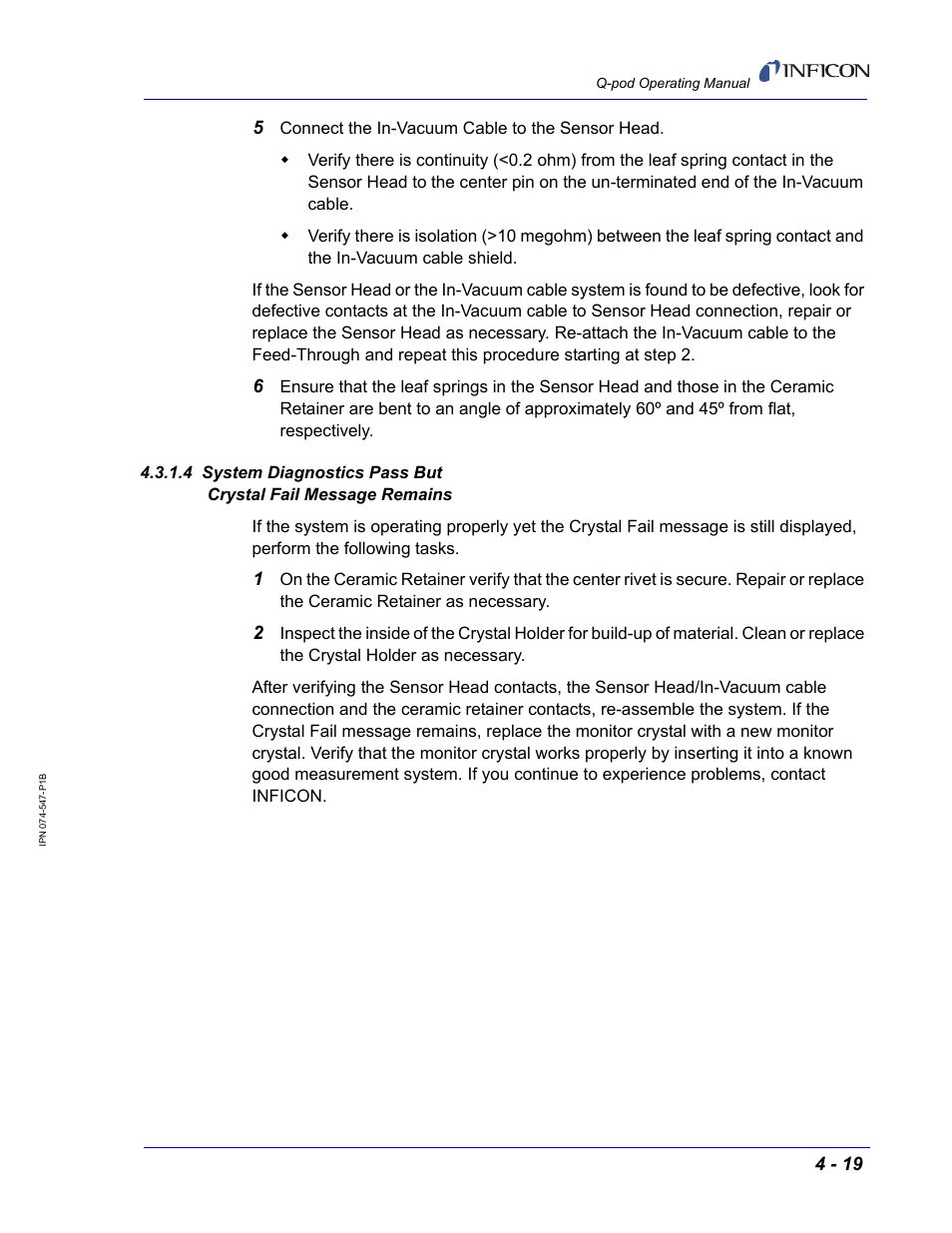 INFICON Q-pod Thin Film Deposition Monitor User Manual | Page 47 / 72