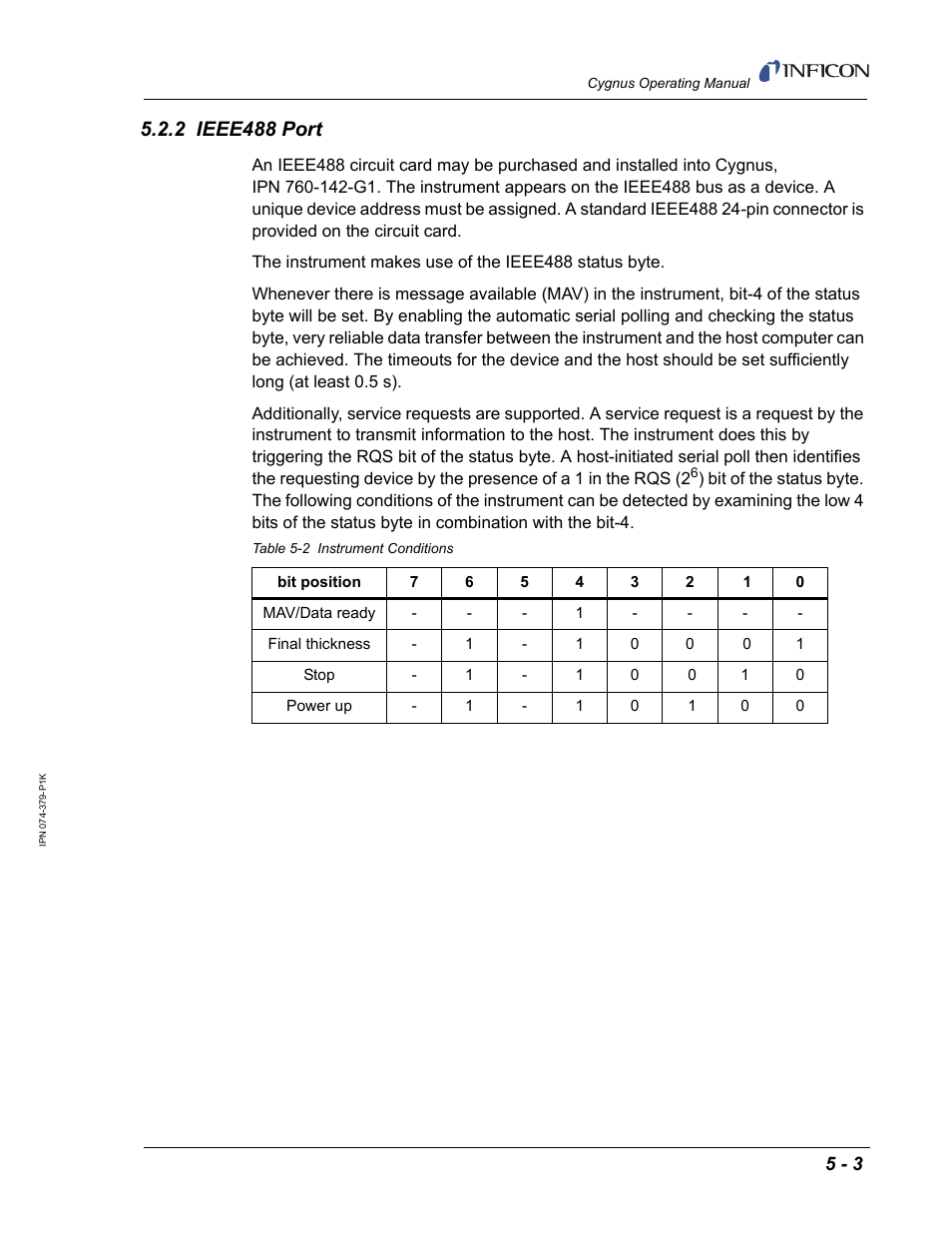 2 ieee488 port | INFICON Cygnus Thin Film Deposition Controller User Manual | Page 107 / 228