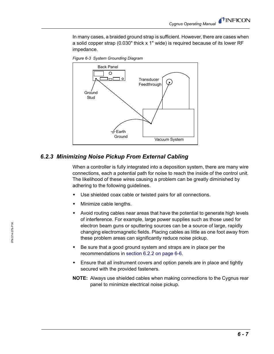 3 minimizing noise pickup from external cabling | INFICON Cygnus Thin Film Deposition Controller User Manual | Page 149 / 228
