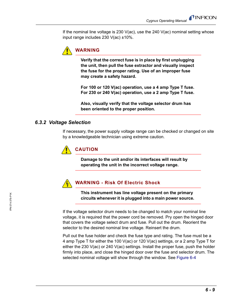 2 voltage selection | INFICON Cygnus Thin Film Deposition Controller User Manual | Page 151 / 228