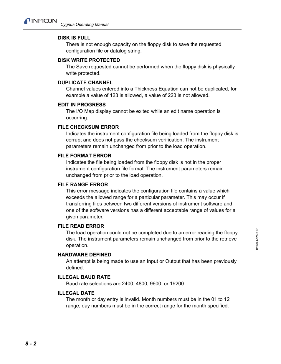 INFICON Cygnus Thin Film Deposition Controller User Manual | Page 168 / 228