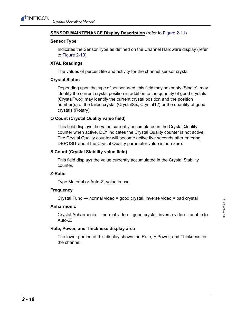 INFICON Cygnus Thin Film Deposition Controller User Manual | Page 54 / 228