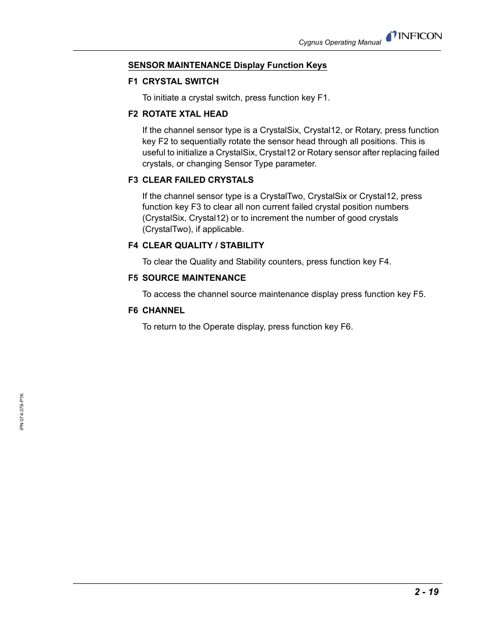 INFICON Cygnus Thin Film Deposition Controller User Manual | Page 55 / 228