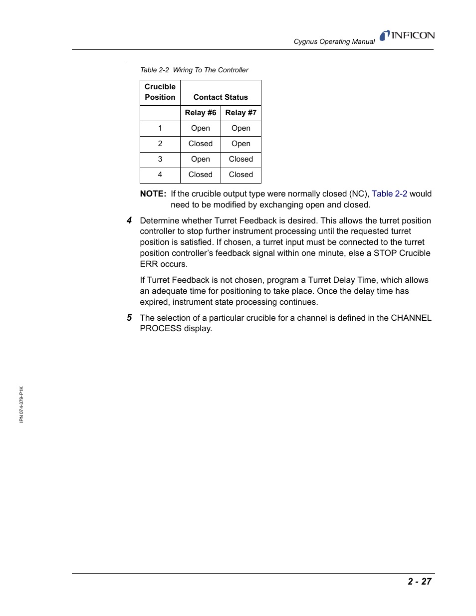 INFICON Cygnus Thin Film Deposition Controller User Manual | Page 63 / 228