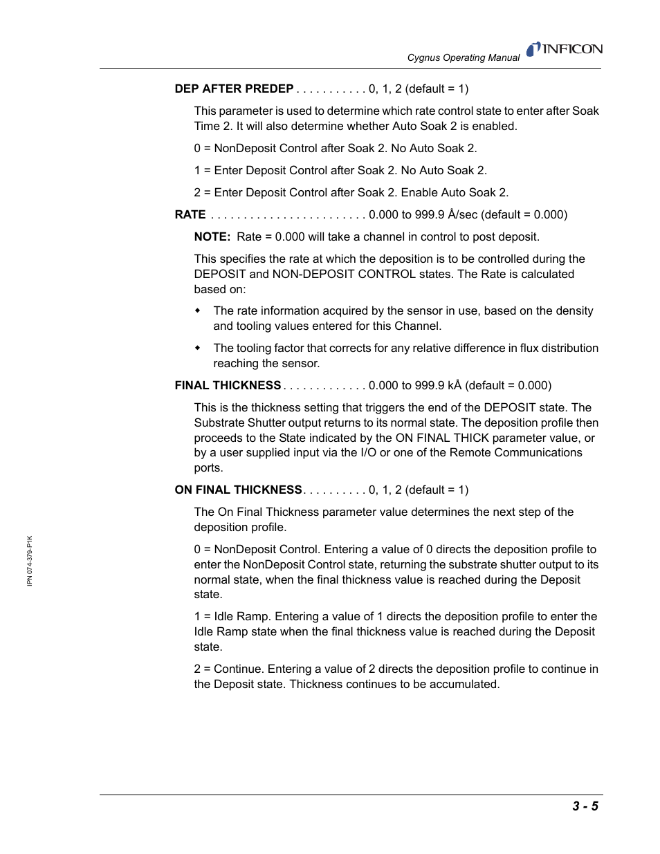 INFICON Cygnus Thin Film Deposition Controller User Manual | Page 73 / 228