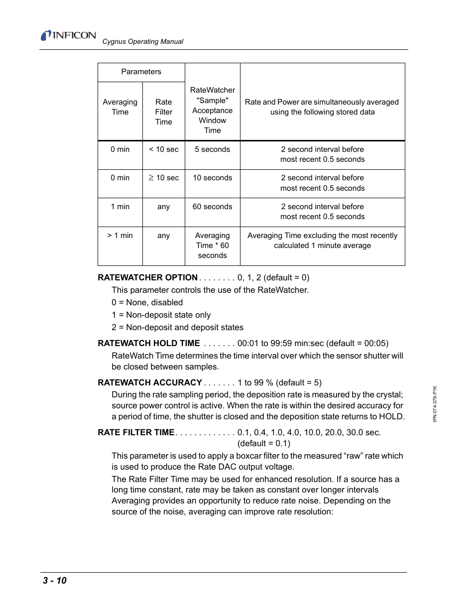 INFICON Cygnus Thin Film Deposition Controller User Manual | Page 78 / 228