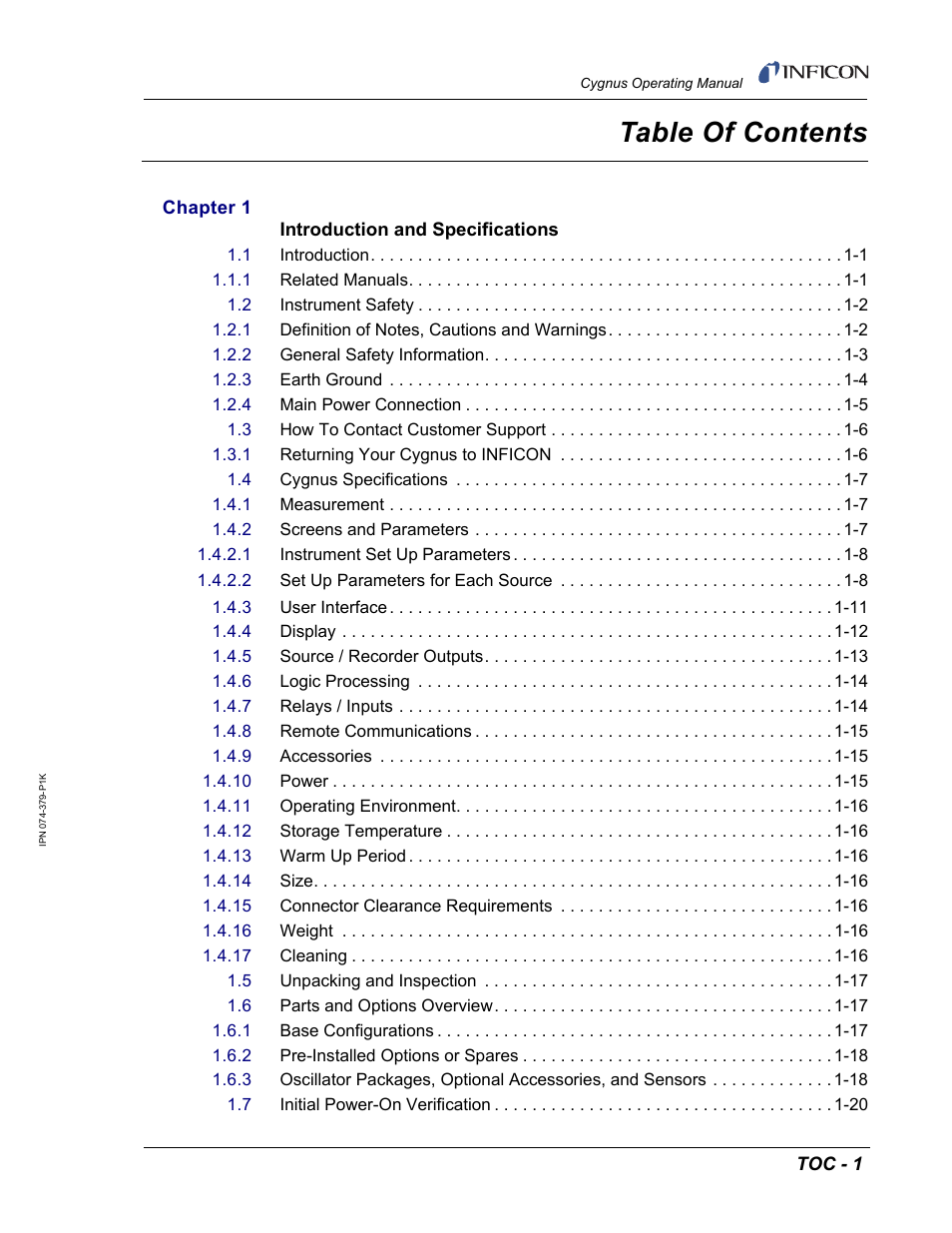 INFICON Cygnus Thin Film Deposition Controller User Manual | Page 9 / 228