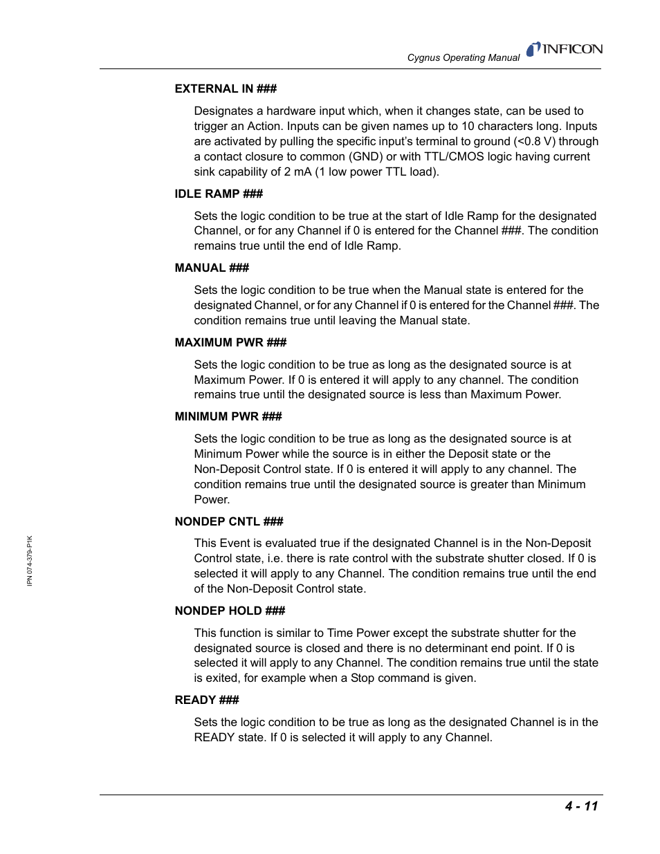 INFICON Cygnus Thin Film Deposition Controller User Manual | Page 95 / 228