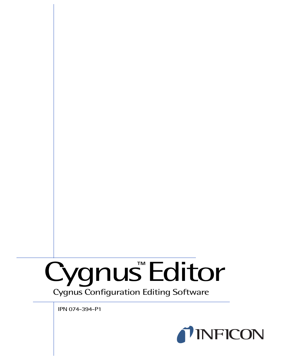 INFICON Cygnus Editor Software Manual User Manual | 82 pages