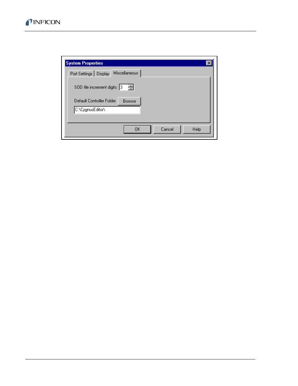 2 miscellaneous user options | INFICON Cygnus Editor Software Manual User Manual | Page 36 / 82