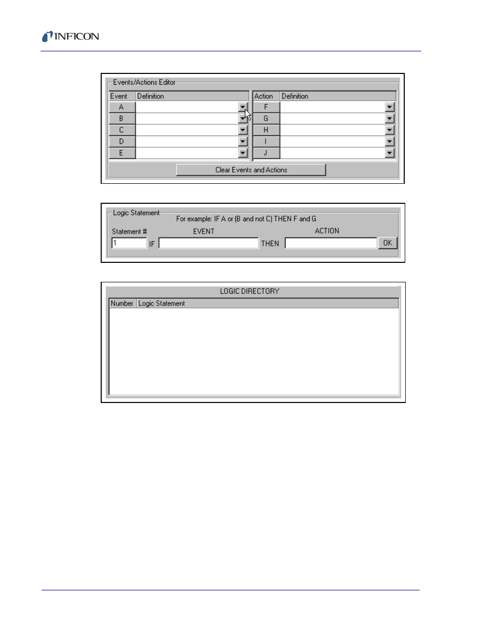 1 the events/actions editor, Figure 3-18, Atement | Figure 3-19, Figure 3-20 | INFICON Cygnus Editor Software Manual User Manual | Page 54 / 82