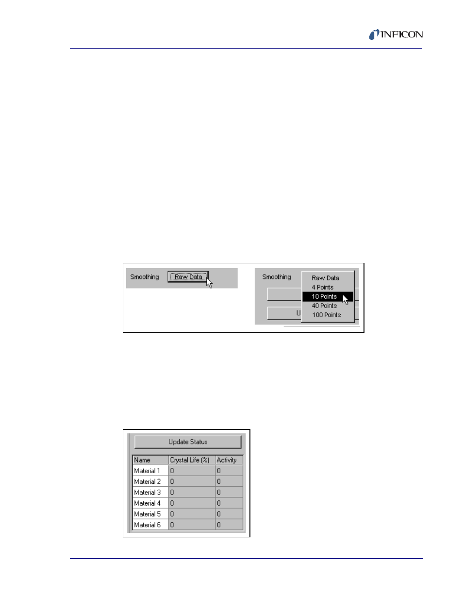 3 the display smoothing setting, 4 the material status grid | INFICON Cygnus Editor Software Manual User Manual | Page 67 / 82