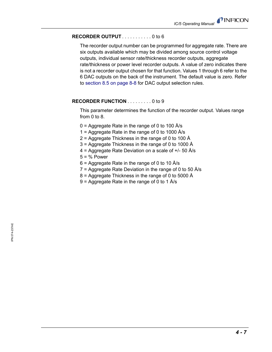 INFICON IC/5 Thin Film Deposition Controller User Manual | Page 101 / 312