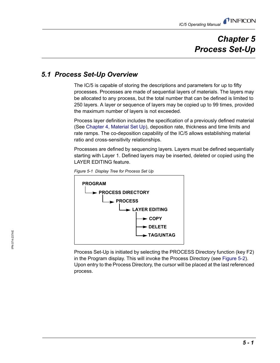 Chapter 5 process set-up, 1 process set-up overview, Chapter 5 | INFICON IC/5 Thin Film Deposition Controller User Manual | Page 111 / 312