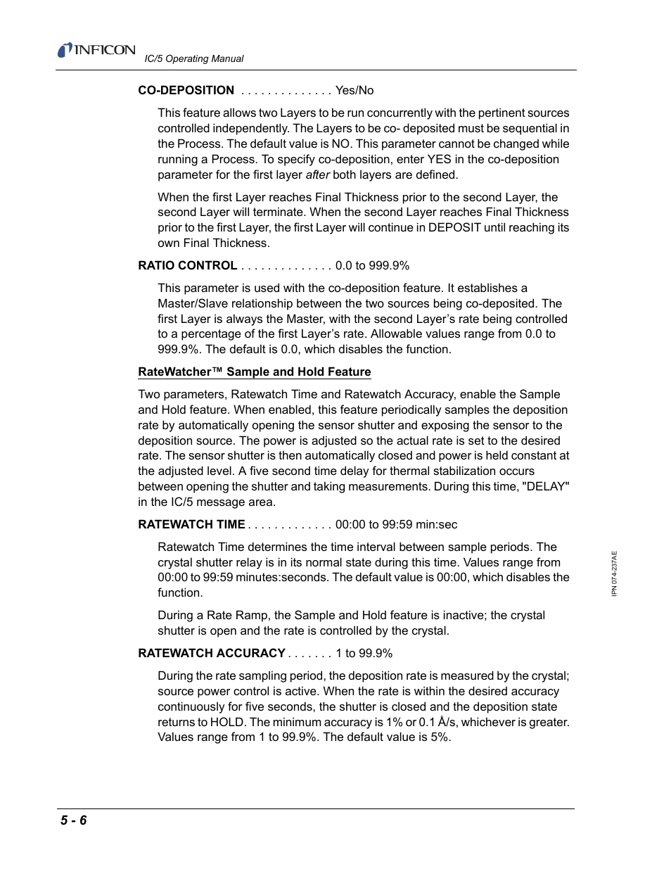 INFICON IC/5 Thin Film Deposition Controller User Manual | Page 116 / 312