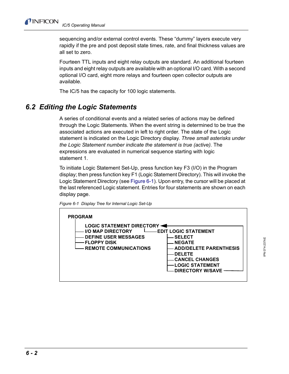 2 editing the logic statements | INFICON IC/5 Thin Film Deposition Controller User Manual | Page 122 / 312