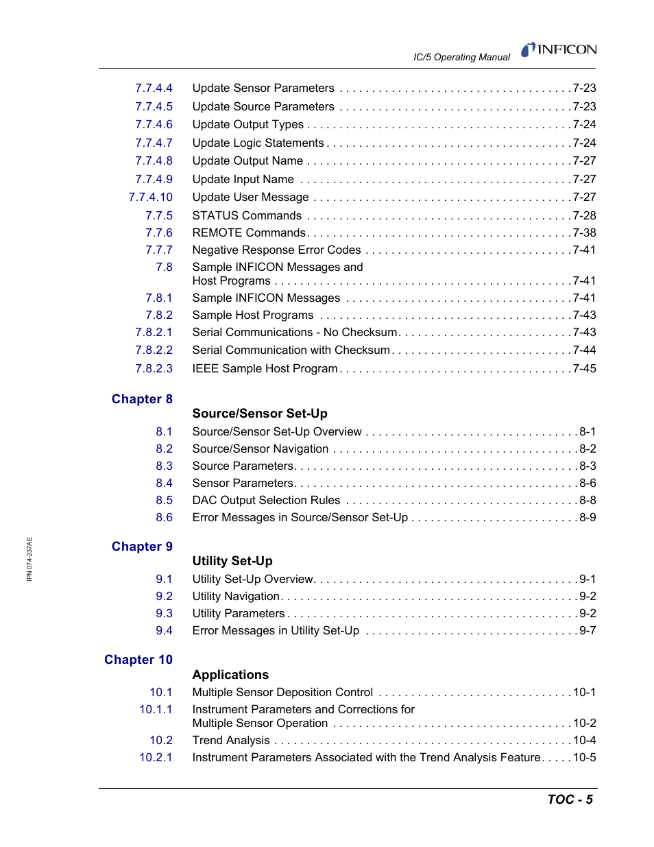 INFICON IC/5 Thin Film Deposition Controller User Manual | Page 13 / 312