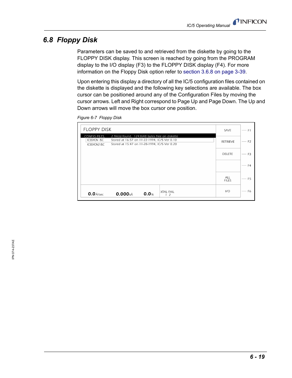 8 floppy disk, For de | INFICON IC/5 Thin Film Deposition Controller User Manual | Page 139 / 312