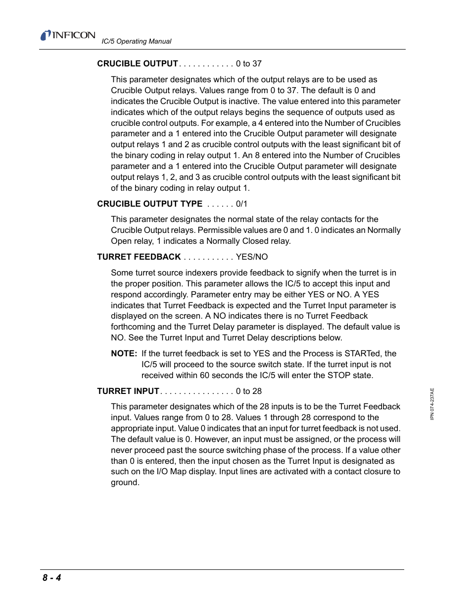 INFICON IC/5 Thin Film Deposition Controller User Manual | Page 192 / 312