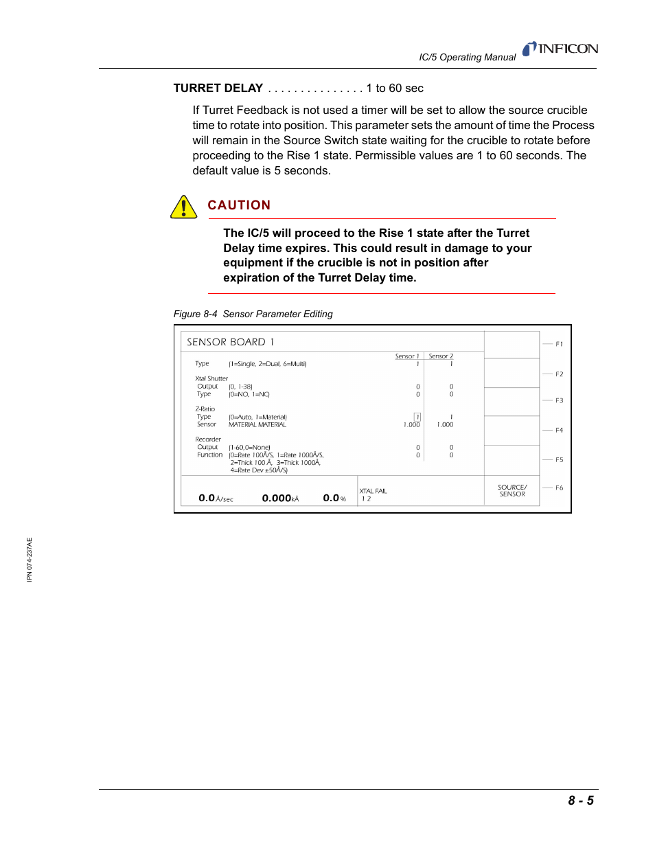 Caution | INFICON IC/5 Thin Film Deposition Controller User Manual | Page 193 / 312