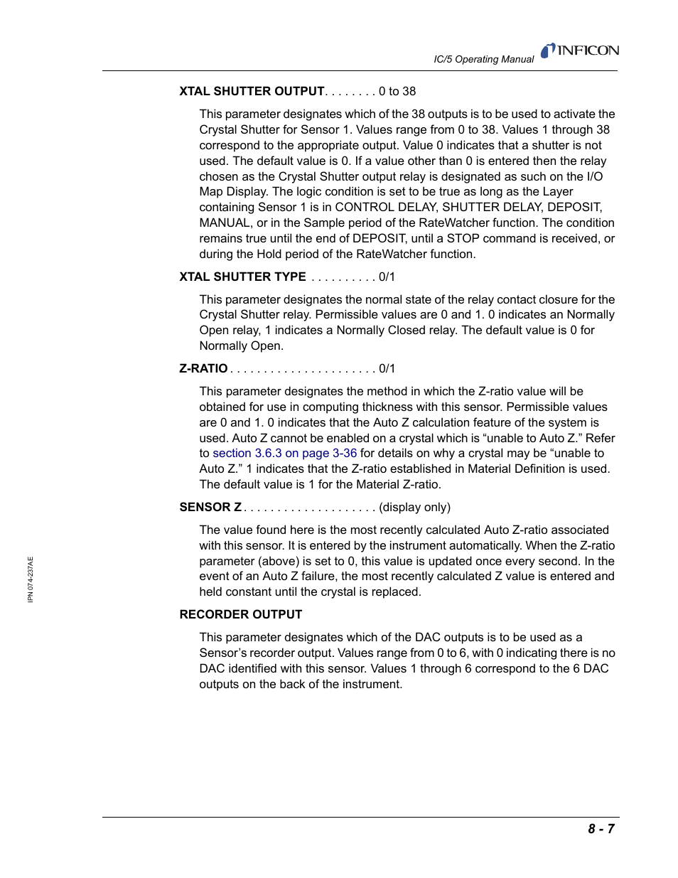 INFICON IC/5 Thin Film Deposition Controller User Manual | Page 195 / 312